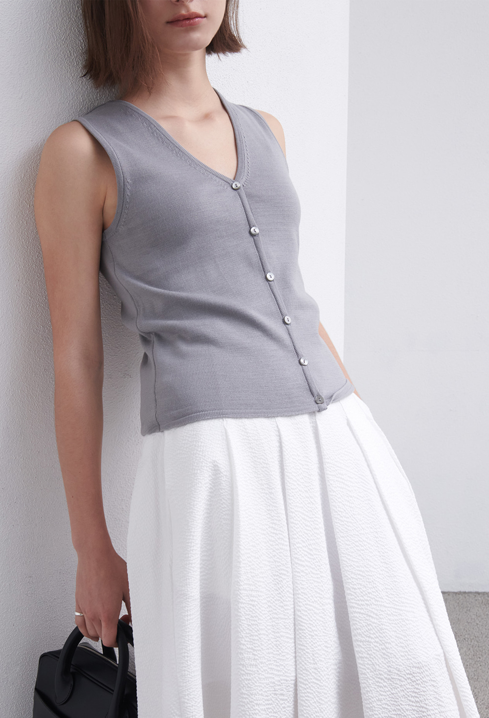 Summer Knit Vest - Grey 